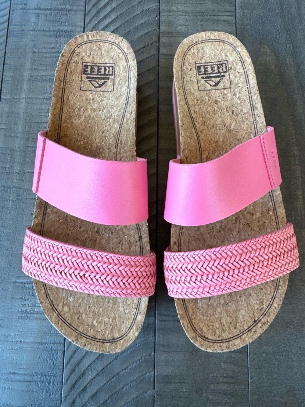 Reef Cushion Vista Hi Pink Platform Arch Support Slide Sandals Women's Size 8 - Picture 9 of 16